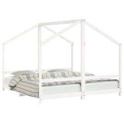 vidaXL Kids Bed Frame Wooden Bedstead Bed Base Children's Bed Solid Wood Pine - white, 90 x 190 cm