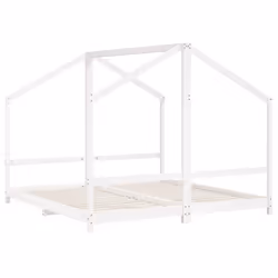 vidaXL Kids Bed Frame Wooden Bedstead Bed Base Children's Bed Solid Wood Pine - white, 90 x 190 cm