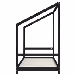 vidaXL Kids Bed Frame Wooden Bedstead Bed Base Children's Bed Solid Wood Pine - black, 90 x 190 cm - Additional view 4