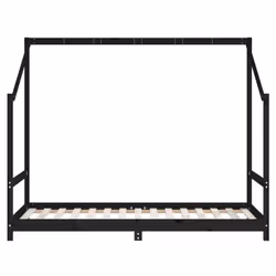 vidaXL Kids Bed Frame Wooden Bedstead Bed Base Children's Bed Solid Wood Pine - black, 90 x 190 cm - Additional view 5