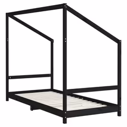 vidaXL Kids Bed Frame Wooden Bedstead Bed Base Children's Bed Solid Wood Pine - black, 90 x 190 cm - Additional view 6