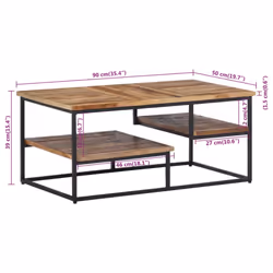 vidaXL Coffee Table Hall Tea Side End Table Sofa Table Solid Reclaimed Teak