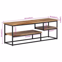 vidaXL TV Cabinet TV Stand Media Hifi Cabinet TV Unit Solid Reclaimed Teak - Additional view 7