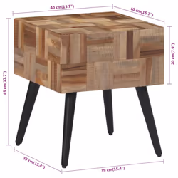 vidaXL Side Table End Table Tea Coffee Sofa Couch Table Solid Reclaimed Teak - Additional view 7