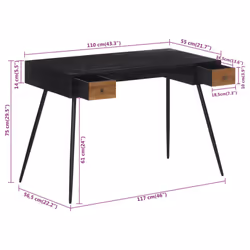 vidaXL Desk Office Writing Desk Working Computer Table Solid Reclaimed Teak - Additional view 9