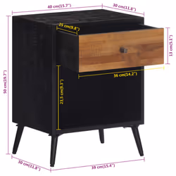 vidaXL Bedside Cabinet Nightstand Bed Side Table End Table Solid Wood Teak - Additional view 9
