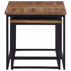 vidaXL Nesting Coffee Tables Nesting Table End Table 3 pcs Solid Wood Teak