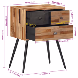 vidaXL Bedside Cabinet Nightstand Bed Side Table End Table Solid Wood Teak