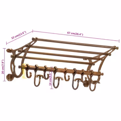 vidaXL Luggage Rack with Coat Hangers Wall Mounted Hat Coat Hooks Aluminium