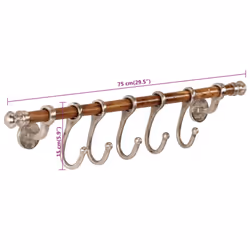 vidaXL Coat Rack Wall Mounted Coat Hook Hall Wall Hanger Wall Hook Aluminium