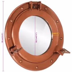 vidaXLÃÂ Porthole MirrorÃÂ Wall Hanging Home Chic DecorativeÃÂ Aluminium and Glass - Additional view 6