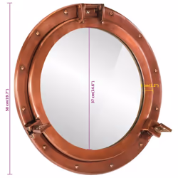 vidaXLÃÂ Porthole MirrorÃÂ Wall Hanging Home Chic DecorativeÃÂ Aluminium and Glass
