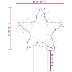 vidaXL Christmas Light Decorations Stake Light with Spikes 3 pcs Star 50 LEDs