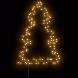 vidaXL Christmas Light Decoration Xmas Stake Light with Spikes Tree 115 LEDs