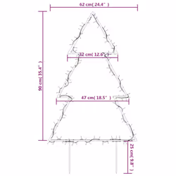 vidaXL Christmas Light Decoration Xmas Stake Light with Spikes Tree 115 LEDs