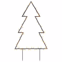 vidaXL Christmas Light Decoration Xmas Stake Light with Spikes Tree 80 LEDs