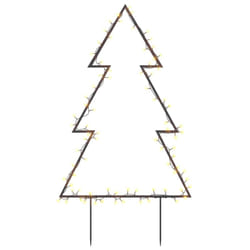 vidaXL Christmas Light Decoration Xmas Stake Light with Spikes Tree 80 LEDs