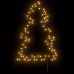 vidaXL Christmas Light Decoration Xmas Stake Light with Spikes Tree 80 LEDs