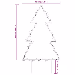 vidaXL Christmas Light Decoration Xmas Stake Light with Spikes Tree 80 LEDs