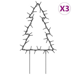 vidaXL Christmas Light Decorations Stake Light with Spikes 3 pcs Tree 50 LEDs