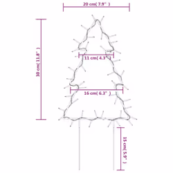 vidaXL Christmas Light Decorations Stake Light with Spikes 3 pcs Tree 50 LEDs