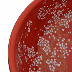 vidaXL Countertop Basin Bathroom Sink Wash Basin Vessel Sink Round Ceramic - black and red - Additional view 4