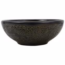 vidaXL Countertop Basin Bathroom Sink Wash Basin Vessel Sink Round Ceramic - black