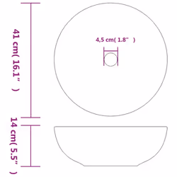 vidaXL Countertop Basin Bathroom Sink Wash Basin Vessel Sink Round Ceramic - black