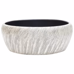 vidaXL Countertop Basin Bathroom Sink Wash Basin Vessel Sink Round Ceramic - black and grey
