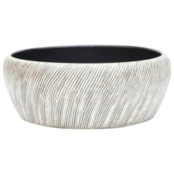 vidaXL Countertop Basin Bathroom Sink Wash Basin Vessel Sink Round Ceramic - black and grey