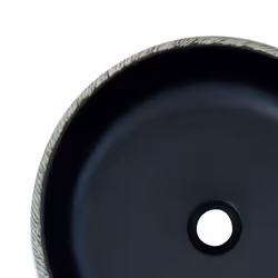 vidaXL Countertop Basin Bathroom Sink Wash Basin Vessel Sink Round Ceramic - black and grey - Additional view 4