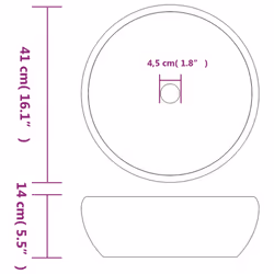 vidaXL Countertop Basin Bathroom Sink Wash Basin Vessel Sink Round Ceramic - black and grey - Additional view 5