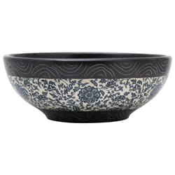 vidaXL Countertop Basin Bathroom Sink Wash Basin Vessel Sink Round Ceramic - black and blue