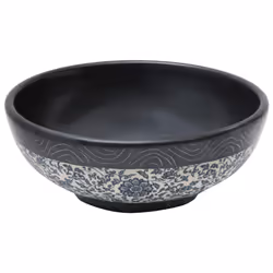 vidaXL Countertop Basin Bathroom Sink Wash Basin Vessel Sink Round Ceramic - black and blue