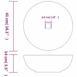 vidaXL Countertop Basin Bathroom Sink Wash Basin Vessel Sink Round Ceramic - black and blue