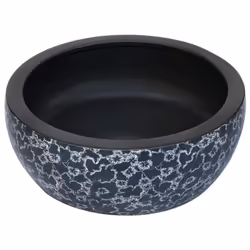 vidaXL Countertop Basin Bathroom Sink Wash Basin Vessel Sink Round Ceramic - dark blue
