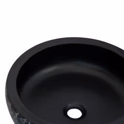 vidaXL Countertop Basin Bathroom Sink Wash Basin Vessel Sink Round Ceramic - dark blue - Additional view 4