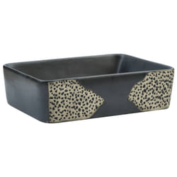 vidaXL Countertop Basin Bathroom Sink Vessel Multicolour Rectangular Ceramic - black