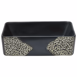 vidaXL Countertop Basin Bathroom Sink Vessel Multicolour Rectangular Ceramic - black
