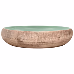 vidaXL Countertop Basin Bathroom Sink Wash Basin Vessel Sink Oval Ceramic - green and brown, 59 x 40 x 15 cm - Additional view 2
