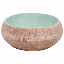 vidaXL Countertop Basin Bathroom Sink Wash Basin Vessel Sink Oval Ceramic - green and brown, 59 x 40 x 15 cm - Additional view 4