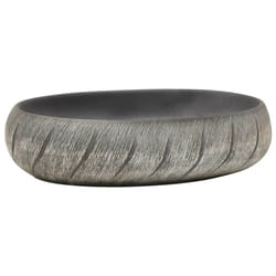 vidaXL Countertop Basin Bathroom Sink Wash Basin Vessel Sink Oval Ceramic - black and grey, 59 x 40 x 15 cm