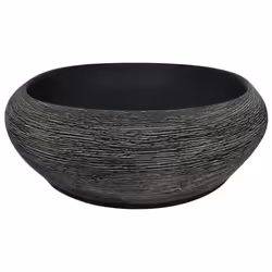 vidaXL Countertop Basin Bathroom Sink Wash Basin Vessel Sink Oval Ceramic - grey and black, 59 x 40 x 14 cm - Additional view 4