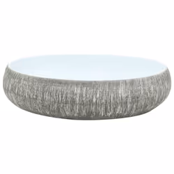 vidaXL Countertop Basin Bathroom Sink Wash Basin Vessel Sink Oval Ceramic - grey and blue, 59 x 40 x 15 cm - Additional view 2