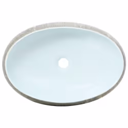 vidaXL Countertop Basin Bathroom Sink Wash Basin Vessel Sink Oval Ceramic - grey and blue, 59 x 40 x 15 cm - Additional view 5
