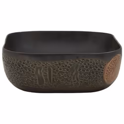 vidaXL Countertop Basin Bathroom Sink Wash Basin Vessel Sink Oval Ceramic - black, 48 x 37.5 x 13.5 cm - Additional view 4