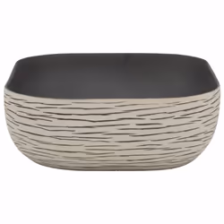 vidaXL Countertop Basin Bathroom Sink Wash Basin Vessel Sink Oval Ceramic - black and grey, 48 x 37.5 x 13.5 cm - Additional view 4