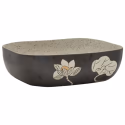 vidaXL Countertop Basin Bathroom Sink Wash Basin Vessel Sink Oval Ceramic - grey and black, 48 x 37.5 x 13.5 cm