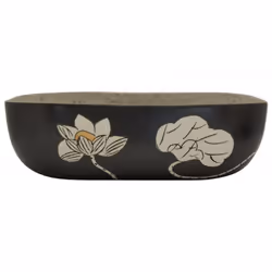 vidaXL Countertop Basin Bathroom Sink Wash Basin Vessel Sink Oval Ceramic - grey and black, 48 x 37.5 x 13.5 cm
