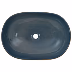 vidaXL Countertop Basin Bathroom Sink Wash Basin Vessel Sink Oval Ceramic - sand, 59 x 40 x 14 cm - Additional view 5